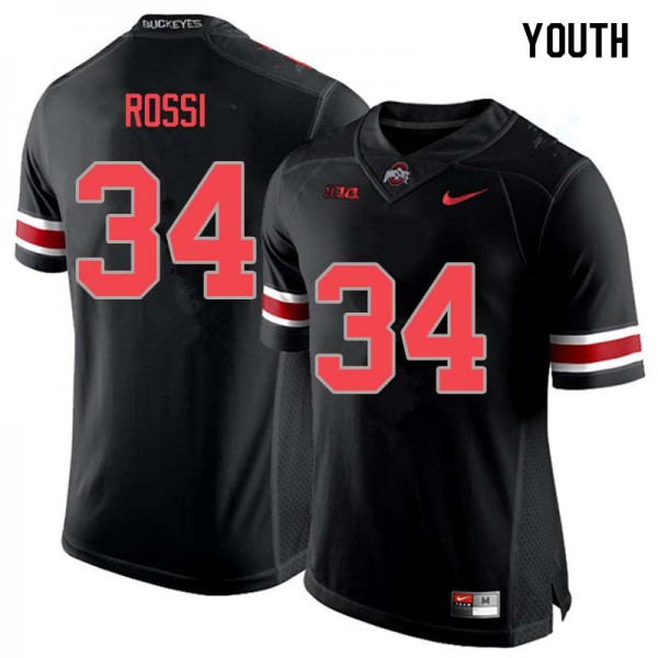 Ohio State Buckeyes #34 Mitch Rossi Youth Stitched Jersey Blackout